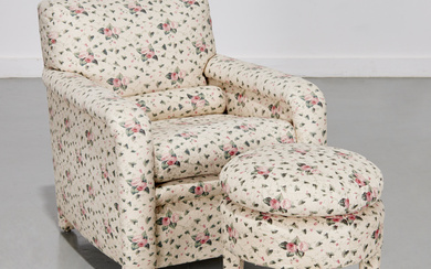 DeAngelis custom chintz lounge chair & ottoman
