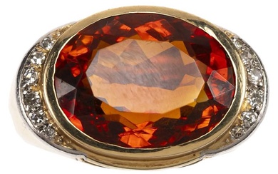 Diamanten Saphir Ring, 585 Gold, bicolor, 12x 8/8 Diamanten zus....