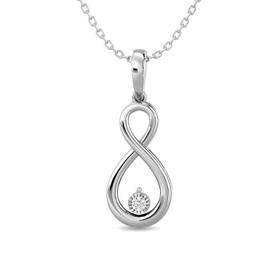 Diamond 1/20 ct tw Infinity Earrings in Sterling Silver