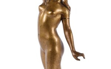 Dominique Alonzo (French, active 1910-1930), an Art Deco gilt bronze figure of a female nude