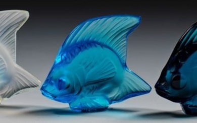 Drei Lalique-"Poisson"-Fischfiguren