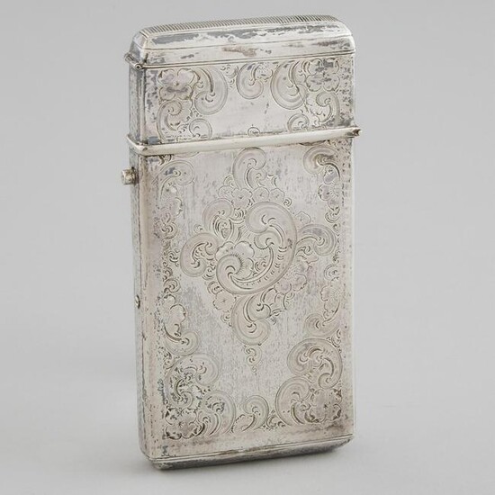 Dutch Silver Cigar Case with Vesta Compartment