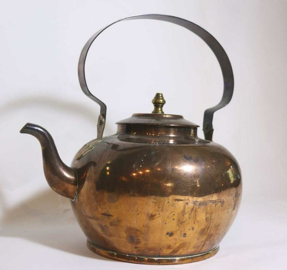 EARLY 20TH C ANTIQUE COPPER KETTLE