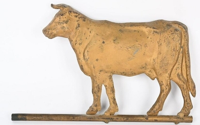 EARLY PAINTED TIN COW WEATHER VANE