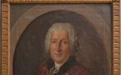 ECOLE FRANCAISE du XVIIIème Portrait d'homme Huile sur toile 78 x 61.5 cm (accidents, manques...