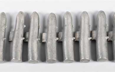 EIGHT AMERICAN PEWTER ASPARAGUS MOLDS, LATE 19TH/EARLY 20TH CENTURY, MADE FOR THE VISIT OF SRI LANKAN PRESIDENT JUNIUS RICHARD JAYEWARDENE TO PRESIDENT RONALD REAGAN