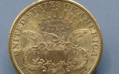 ETATS-UNIS Une pièce de 20 dollars or - 1891 Toutes les pièces d'or sont conservées...