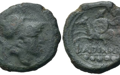 Eastern Italy, Larinum, c. 210-175 BC. Æ Quincunx (25mm, 10.00g)....