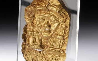 Egyptian 20K+ Gold Repousse Plaque of Hathor