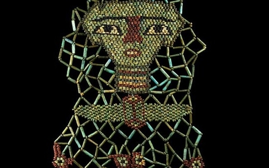 Egyptian Bead Mummy Mask with Sons of Horus