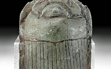 Egyptian New Kingdom Graywacke Heart Scarab
