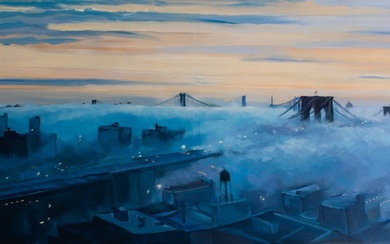 Ellen Bradshaw "Fog, Lower Manhattan II" Oil