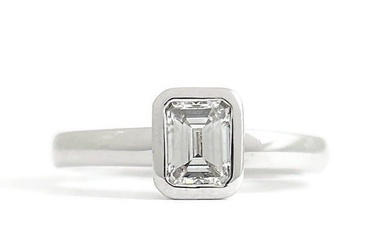 Emerald Cut Diamond Solitaire Ring