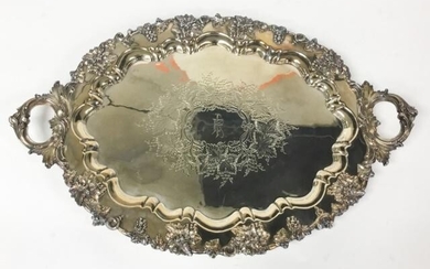 English Victorian Silverplate Serving Tray