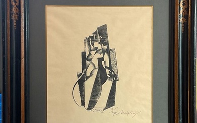 Enrico Prampolini "Figurliches Motiv" 1923 litografia monocroma eseguita per la