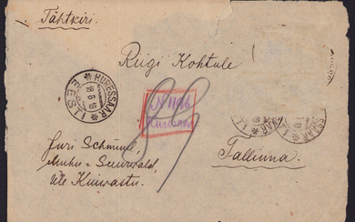 Estonia envelope Kuressaare-Tallinn 1919