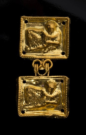 Etruscan gold belt-hook depicting a reclined figure, First half...