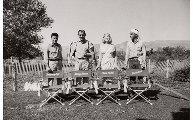 Eve Arnold (1913-2012), Marilyn Monroe, Clark Gable, Montgomery Clift, and Eli Wallach (on the set of The Misfits) (1960)