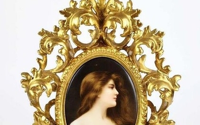 Exquisite 19th C. KPM Plaque of Woman