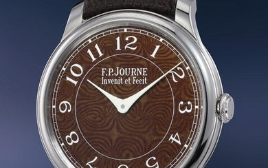 F.P. Journe, An uncommon and attractive limited edition stainless steel wristwatch with "Steel Damascus" dial, certificate of origin and presentation box, numbered 23 of a 38 pieces limited edition