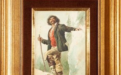 FRENCH SCHOOL S. XIX. "Mountaineer" Watercolor. Measurements: 24 x 17 cm. Exit: 150uros. (24.958 Ptas.)