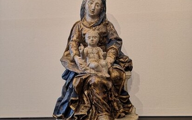 Figure, Madonna and child, Saint, Sculpture, Virgin and child - Wood - 18th century