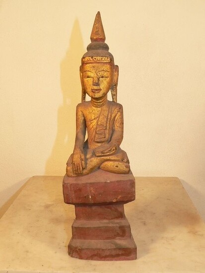 Figure - Wood - Buddha - Burma - late 19th century early 20th century
