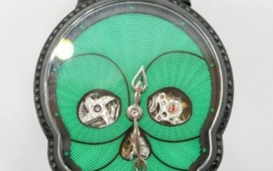 Fiona Kruger Stainless PVD "Petit Skull" Green Watch
