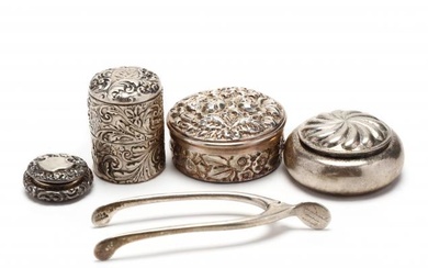 Five Sterling Silver Novelties and Boxes