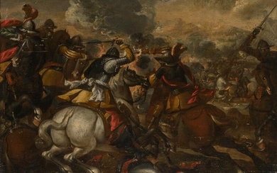 Flemish School 17th Century A Cavalry Charge