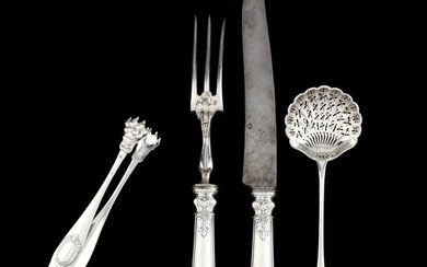 Four Antique French Silver Servers