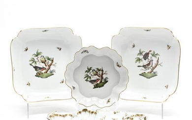 Four Herend Porcelain Serving Dishes "Rothschild Bird"