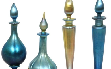 Four Iridescent Perfume Bottles