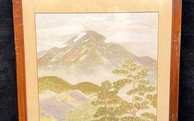 Framed Japanese Print Mt.Hiei Koe Ikeda