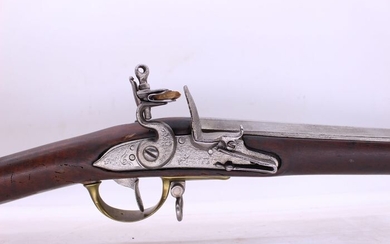 France - 18th century - Manufacture militaire - Platine Silex col de cygne - Infantery - Percussion - Rifle - 14mm cal