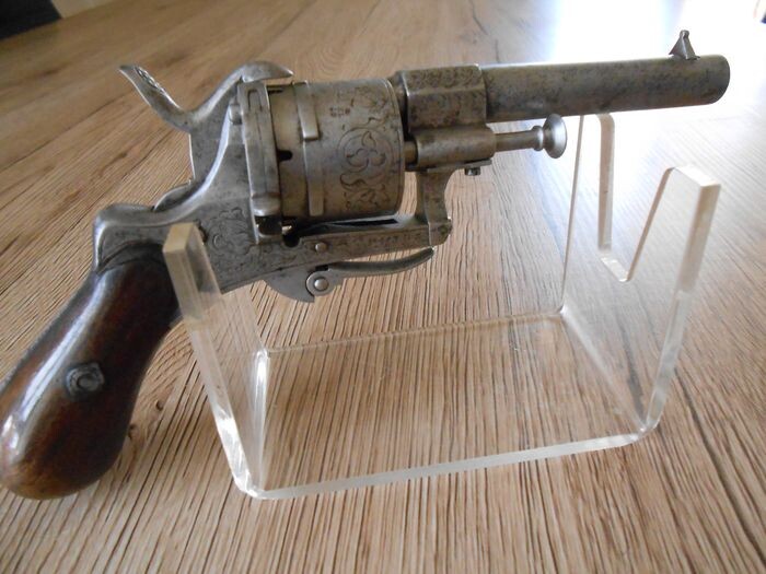 France - 19th Century - Mid to Late - Lefaucheux Eugène manufacture - Pinfire (Lefaucheux) - Revolver - 7mm Cal