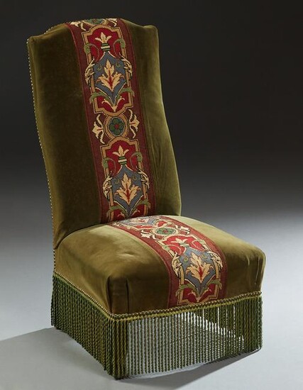 French Carved Mahogany Upholstered Side Chair, c. 1870