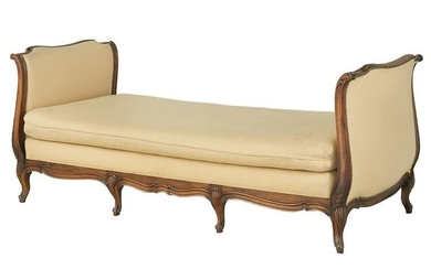 French Provincial Fruitwood Upholstered Daybed