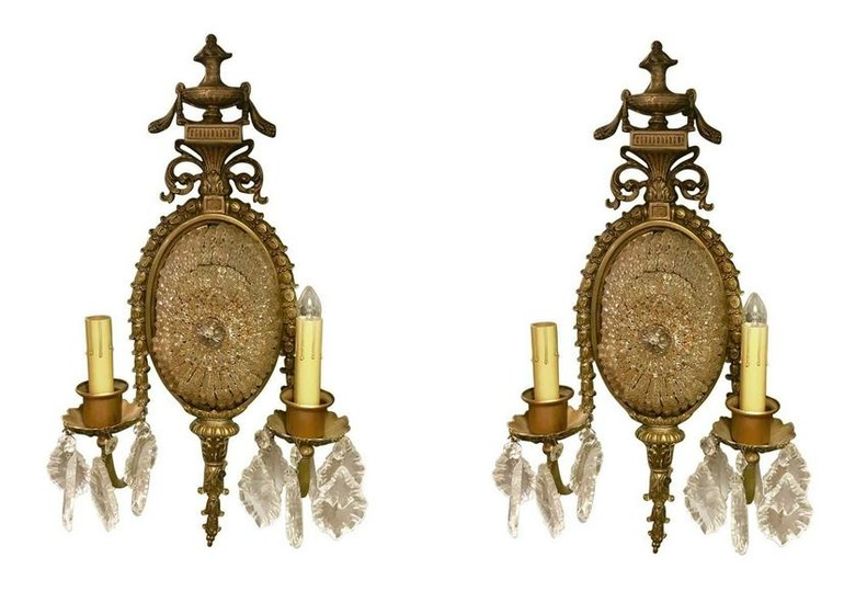French antique Crystal Wall Sconces