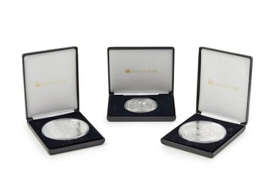 G.B - Three large silver proof commemorative coins