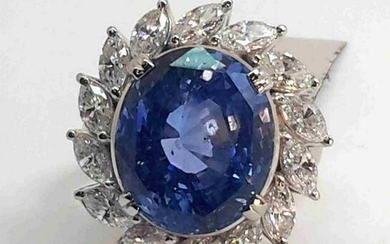 GIA 12.23ct Oval Sapphire Ring