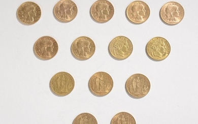 GOLD CURRENCY: 14 gold coins of 20 gold...