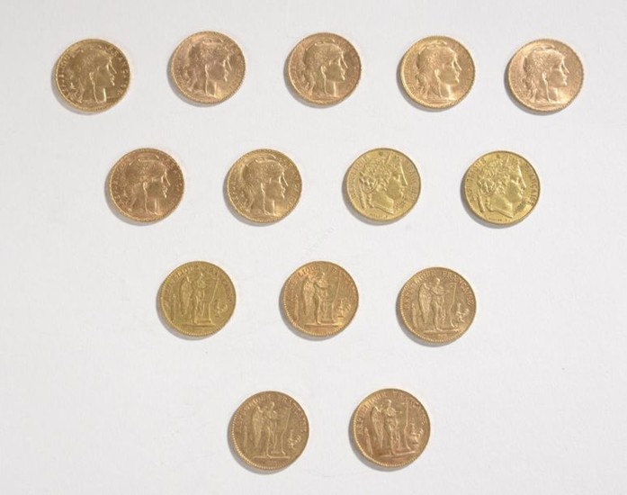 GOLD CURRENCY: 14 gold coins of 20 gold...