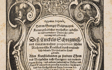 Galgemair (Georg) Organon logikon, Frankfurt, Johann Weh, 1654.
