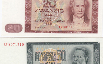 German Democratic Republic 20 & 50 Mark 1964 (2)