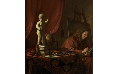 Gerrit Adriaensz. Berckheyde, 1638 Haarlem – 1698 ebenda, DER MALER IN SEINEM ATELIER