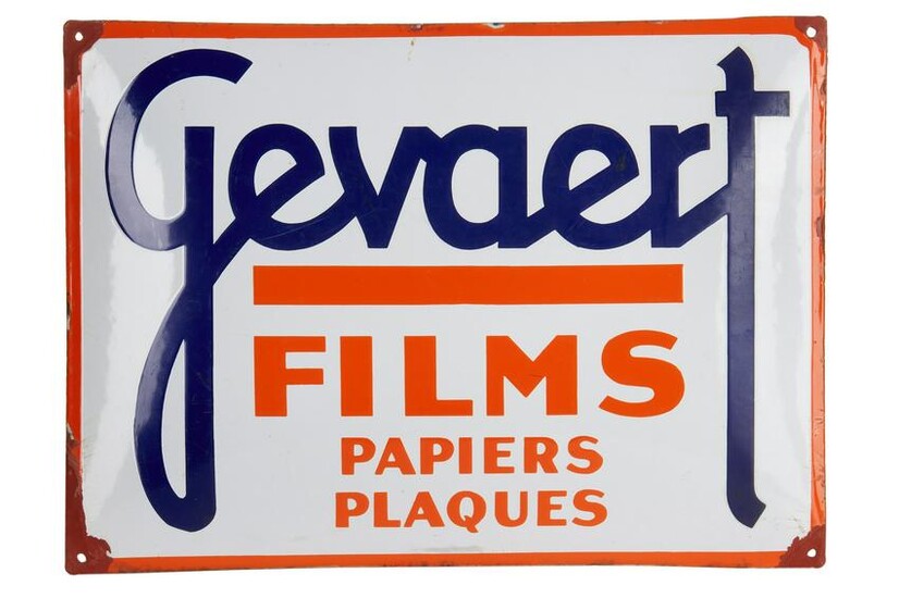 Gevaert Films Enamel Advertising Sign