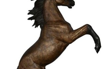 Giant and Incredibly Detailed Rearing Horse Bronze