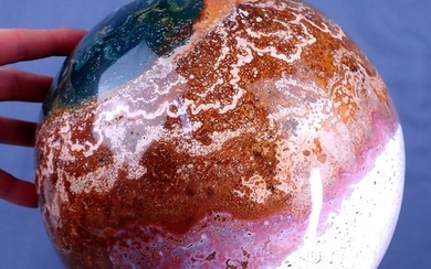 Giants Beautiful Ocean Jasper Sphere, With Nice Little Natural Druse - 230×230×230 mm - 16804 g
