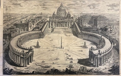 Giovanni Battista Piranesi (1720-1778) - Veduta dell' insigne Basilica Vaticana coll' ampio Portico, e Piazza adjacente